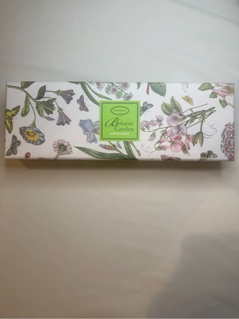 Portmeirion Botanic Garden Slotted Serving Spoon Pansy Purple 10” NIB BG78078